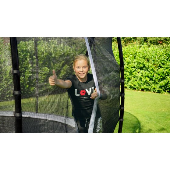 EXIT Elegant Premium Inground-Trampolin ø427cm mit Deluxe Sicherheitsnetz - schwarz