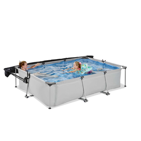 EXIT Soft Grey Pool 300x200x65cm mit Filterpumpe&nbsp;und Sonnensegel - grau