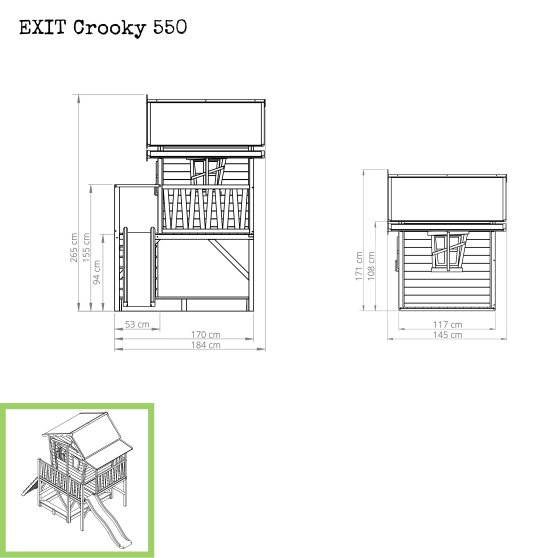 EXIT Crooky 550 Holzspielhaus - graubeige
