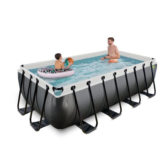 EXIT Black Leather Pool 400x200x100cm mit Sandfilterpumpe - schwarz