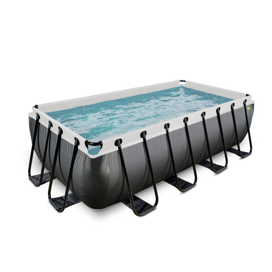 EXIT Black Leather Pool 400x200x100cm mit Sandfilterpumpe - schwarz