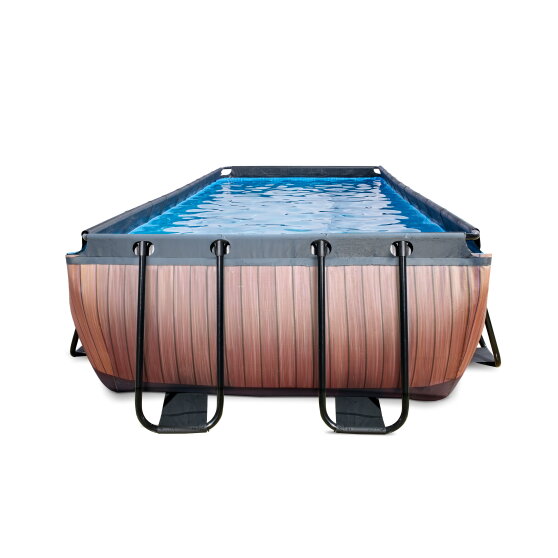 EXIT Wood Pool 540x250x100cm mit Sandfilterpumpe - braun