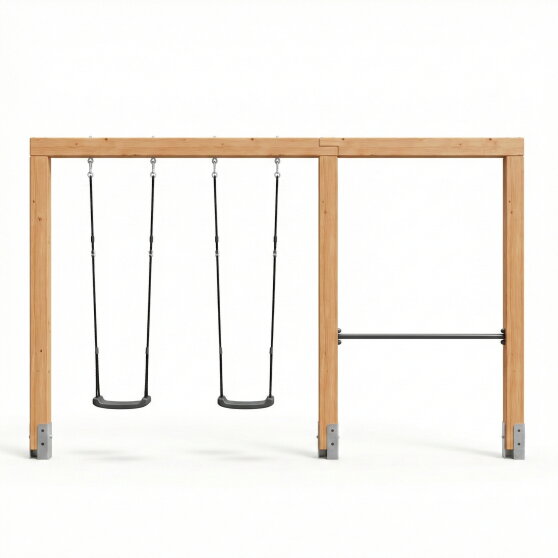 EXIT Linea Massiv 140 doppelte Holzschaukel mit Reckstange