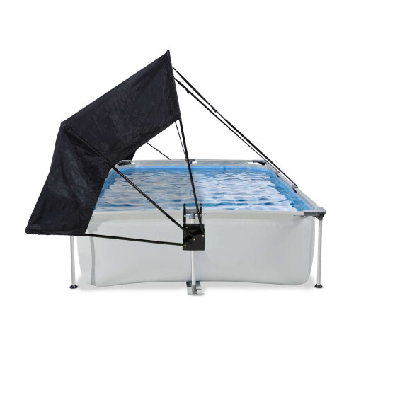 EXIT Soft Grey Pool 300x200x65cm mit Filterpumpe&nbsp;und Sonnensegel - grau
