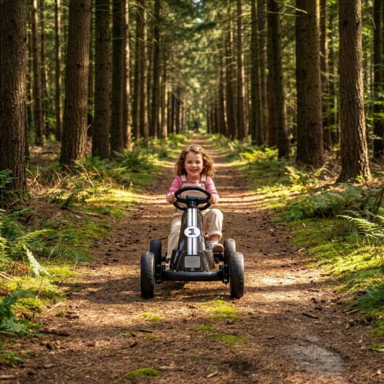 EXIT Foxy Go-Kart für Kinder schwarz | Pedal-Go-Kart ab 2 Jahren