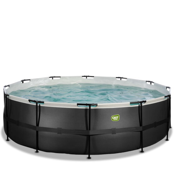EXIT Black Leather Pool &oslash;488x122cm mit Filterpumpe - schwarz