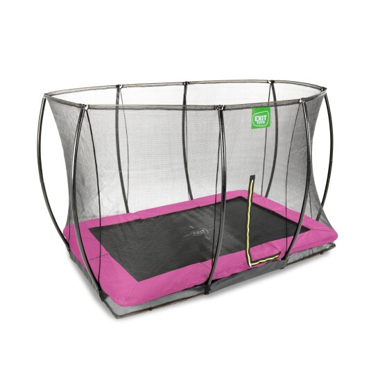 EXIT Silhouette Bodentrampolin 214x305cm mit Sicherheitsnetz - rosa