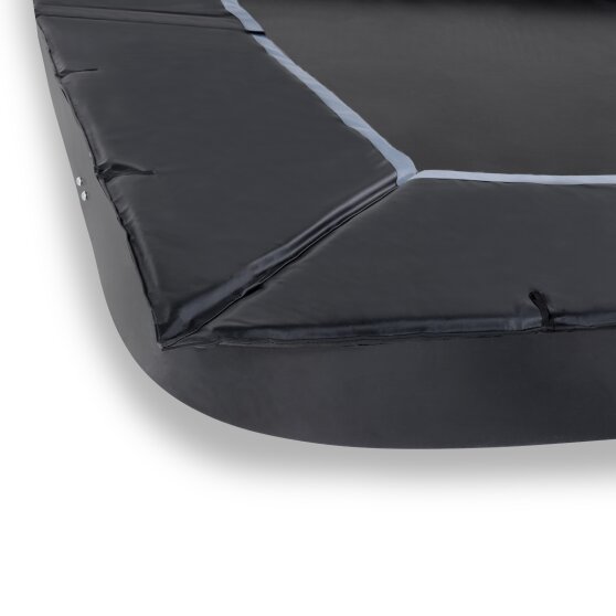 EXIT Dynamic ebenerdiges Trampolin 275x458cm mit Freezone Sicherheitsplatten - schwarz
