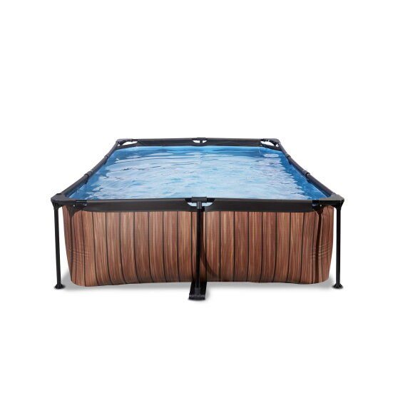EXIT Wood Pool 300x200x65cm mit Filterpumpe - braun