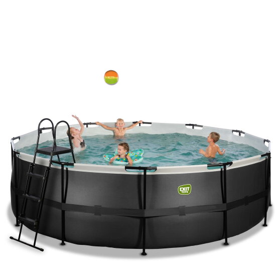 EXIT Black Leather Pool ø450x122cm mit Filterpumpe - schwarz