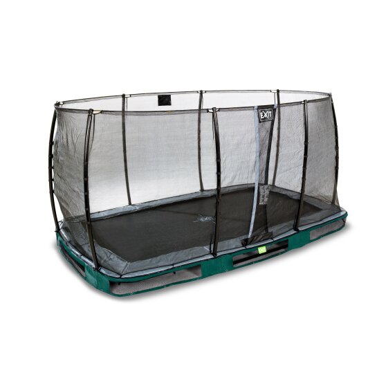 EXIT Elegant Inground-Trampolin 244x427cm mit Economy Sicherheitsnetz - grün