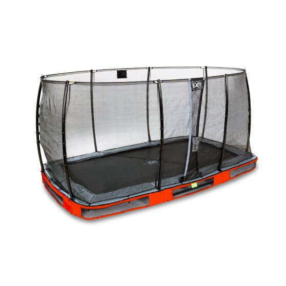 EXIT Elegant Inground-Trampolin 244x427cm mit Economy Sicherheitsnetz - rot