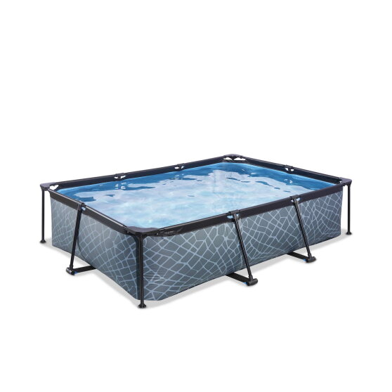 EXIT Stone Pool 300x200x65cm mit Filterpumpe - grau