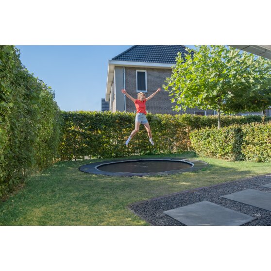 EXIT Dynamic ebenerdiges sports Trampolin ø305cm - schwarz