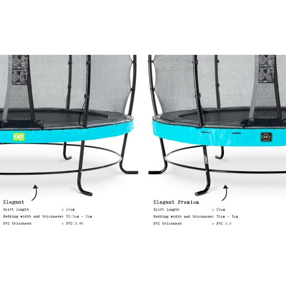 EXIT Elegant Trampolin ø366cm mit Economy Sicherheitsnetz - blau