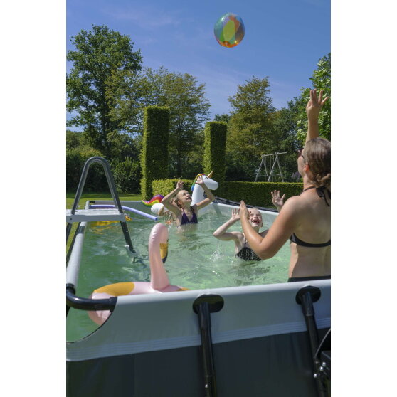 EXIT Black Leather Pool 540x250x122cm mit Sandfilterpumpe - schwarz