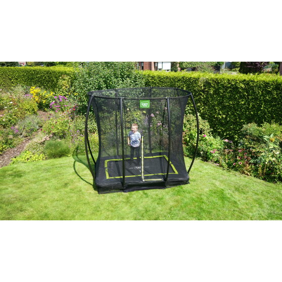 EXIT Silhouette Bodentrampolin 153x214cm mit Sicherheitsnetz - schwarz