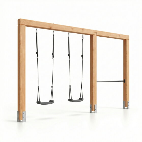 EXIT Linea Massiv 140 Doppelschaukel mit Reckstange