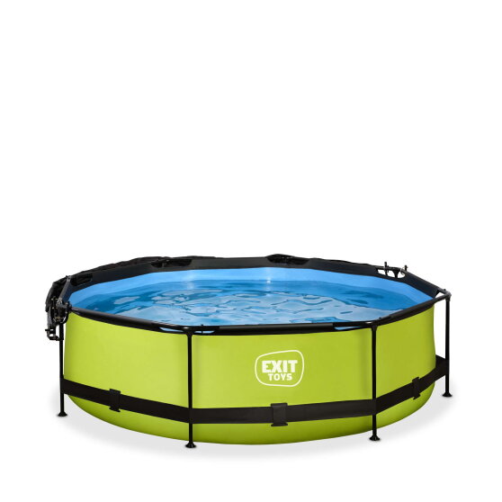EXIT Lime Pool ø300x76cm mit Filterpump und Sonnensegel - grün