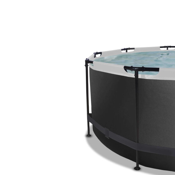 EXIT Black Leather Pool ø360x122cm mit Filterpumpe - schwarz