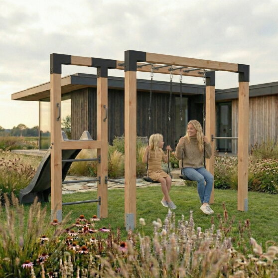 EXIT Linea Robust 110 Monkeybar mit Doppelschaukel und Rutsche