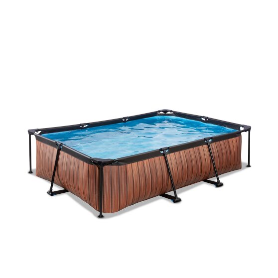 EXIT Wood Pool 300x200x65cm mit Filterpumpe - braun