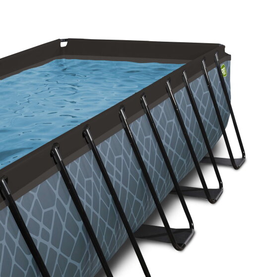 EXIT Stone Pool 540x250x100cm mit Sandfilterpumpe - grau
