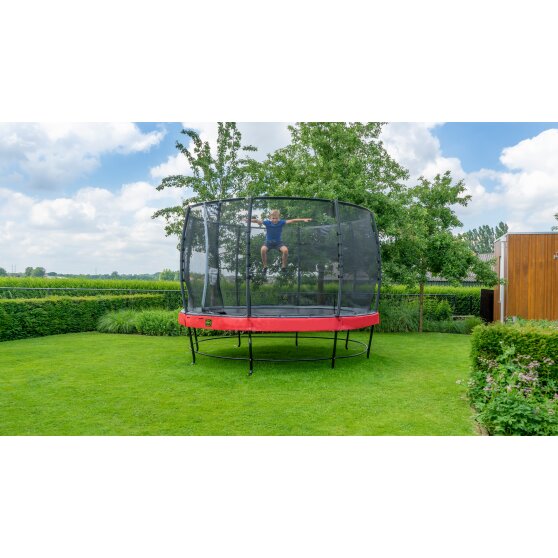 EXIT Elegant Trampolin ø366cm mit Economy Sicherheitsnetz - rot