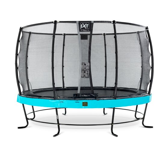 EXIT Elegant Premium Trampolin ø366cm mit Deluxe Sicherheitsnetz - blau