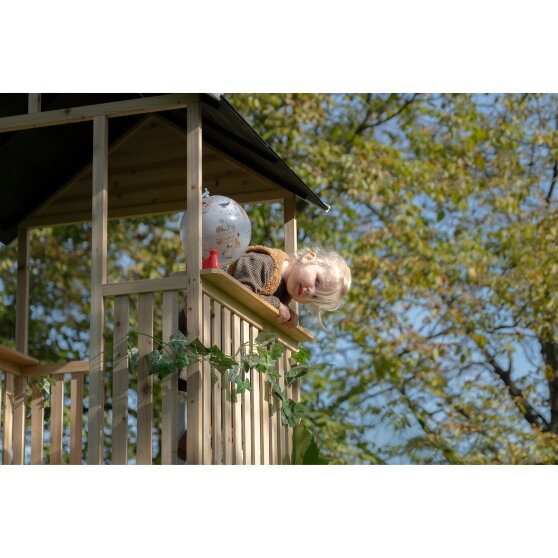 EXIT Panorama 550 Holzspielhaus mit Rutsche, Matschk&uuml;che und Sandkasten