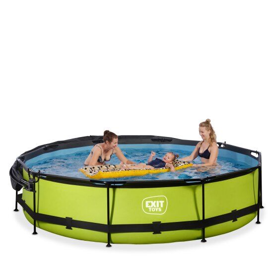 EXIT Lime Pool ø360x76cm mit Filterpump und Sonnensegel - grün