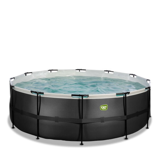 EXIT Black Leather Pool &oslash;427x122cm mit Sandfilterpumpe - schwarz