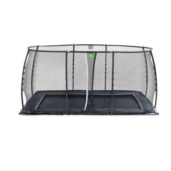 EXIT Dynamic ebenerdiges Trampolin 244x427cm mit Sicherheitsnetz - schwarz