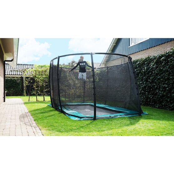 EXIT Supreme ebenerdiges Trampolin 244x427cm mit Sicherheitsnetz - schwarz