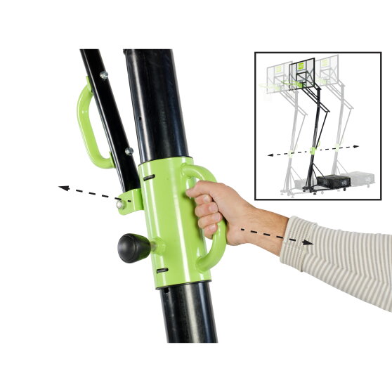 EXIT Galaxy versetzbarer Basketballkorb auf R&auml;dern - gr&uuml;n/schwarz