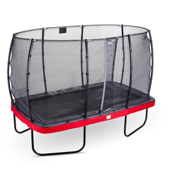 EXIT Elegant Trampolin 244x427cm mit Economy Sicherheitsnetz - rot