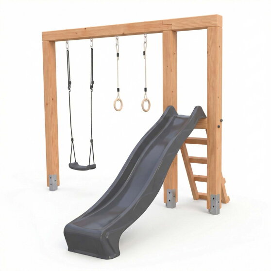 EXIT Linea Massiv 140 Schaukel mit Rutsche und Turnringen