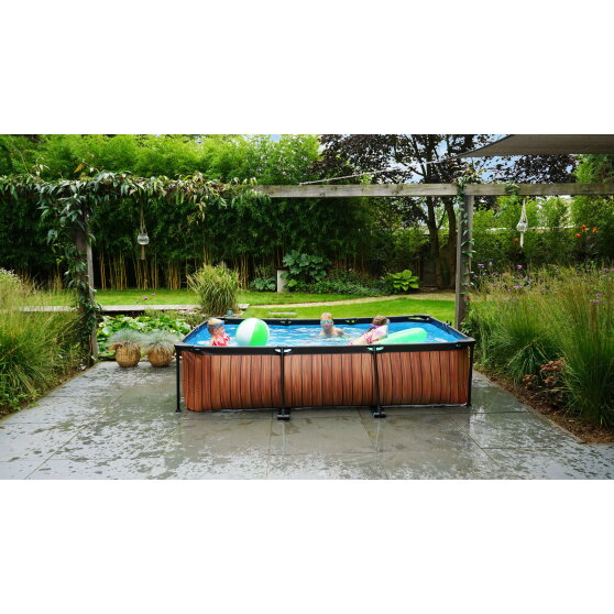 EXIT Stone Pool 300x200x65cm mit Filterpumpe - grau