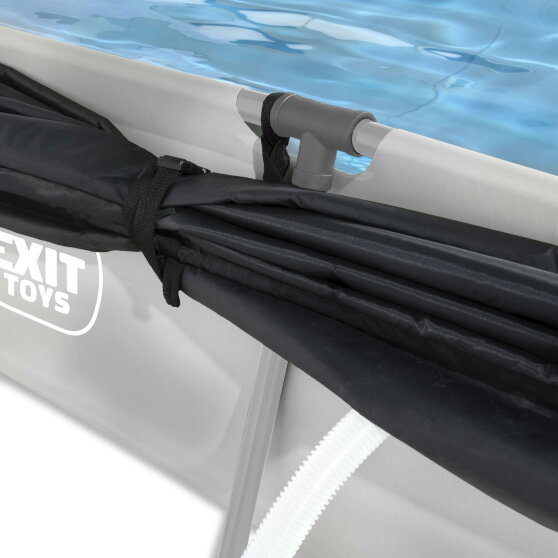 EXIT Soft Grey Pool 300x200x65cm mit Filterpumpe&nbsp;und Sonnensegel - grau