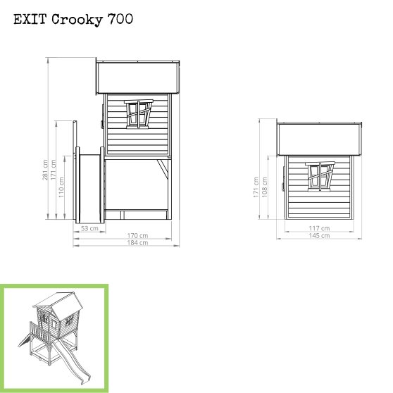 EXIT Crooky 700 Holzspielhaus - graubeige