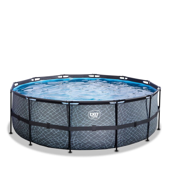 EXIT Stone Pool ø427x122cm ohne Pumpe und Leiter - grau