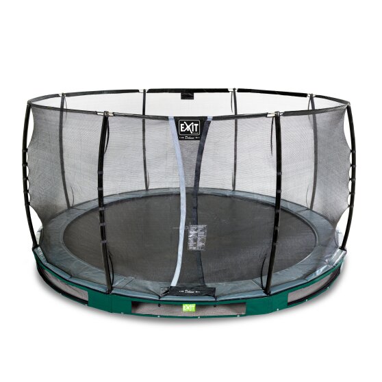 EXIT Elegant Premium Inground-Trampolin ø366cm mit Deluxe Sicherheitsnetz - grün