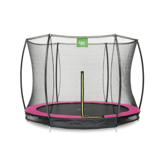 EXIT Silhouette Bodentrampolin ø244cm mit Sicherheitsnetz - rosa