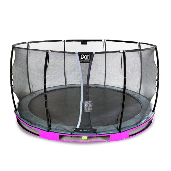 EXIT Elegant Premium Inground-Trampolin ø427cm mit Deluxe Sicherheitsnetz - lila