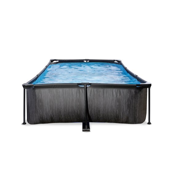 EXIT Black Wood Pool 300x200x65cm mit Filterpumpe - schwarz