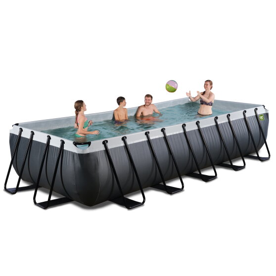 EXIT Black Leather Pool 540x250x100cm mit Sandfilterpumpe - schwarz