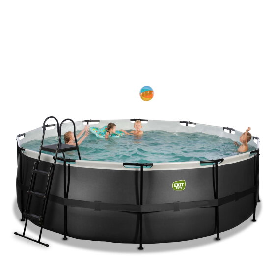 EXIT Black Leather Pool &oslash;427x122cm mit Sandfilterpumpe - schwarz