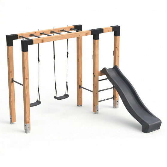 EXIT Linea Robust 110 Monkeybar mit Doppelschaukel und Rutsche