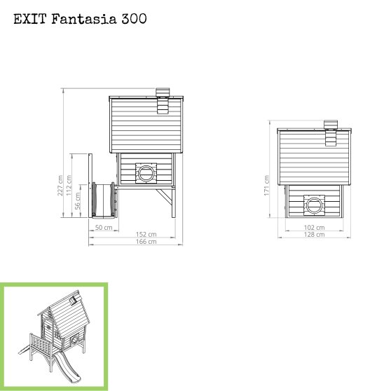 EXIT Fantasia 300 Holzspielhaus - grün