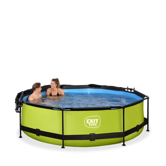 EXIT Lime Pool ø300x76cm mit Filterpump und Sonnensegel - grün